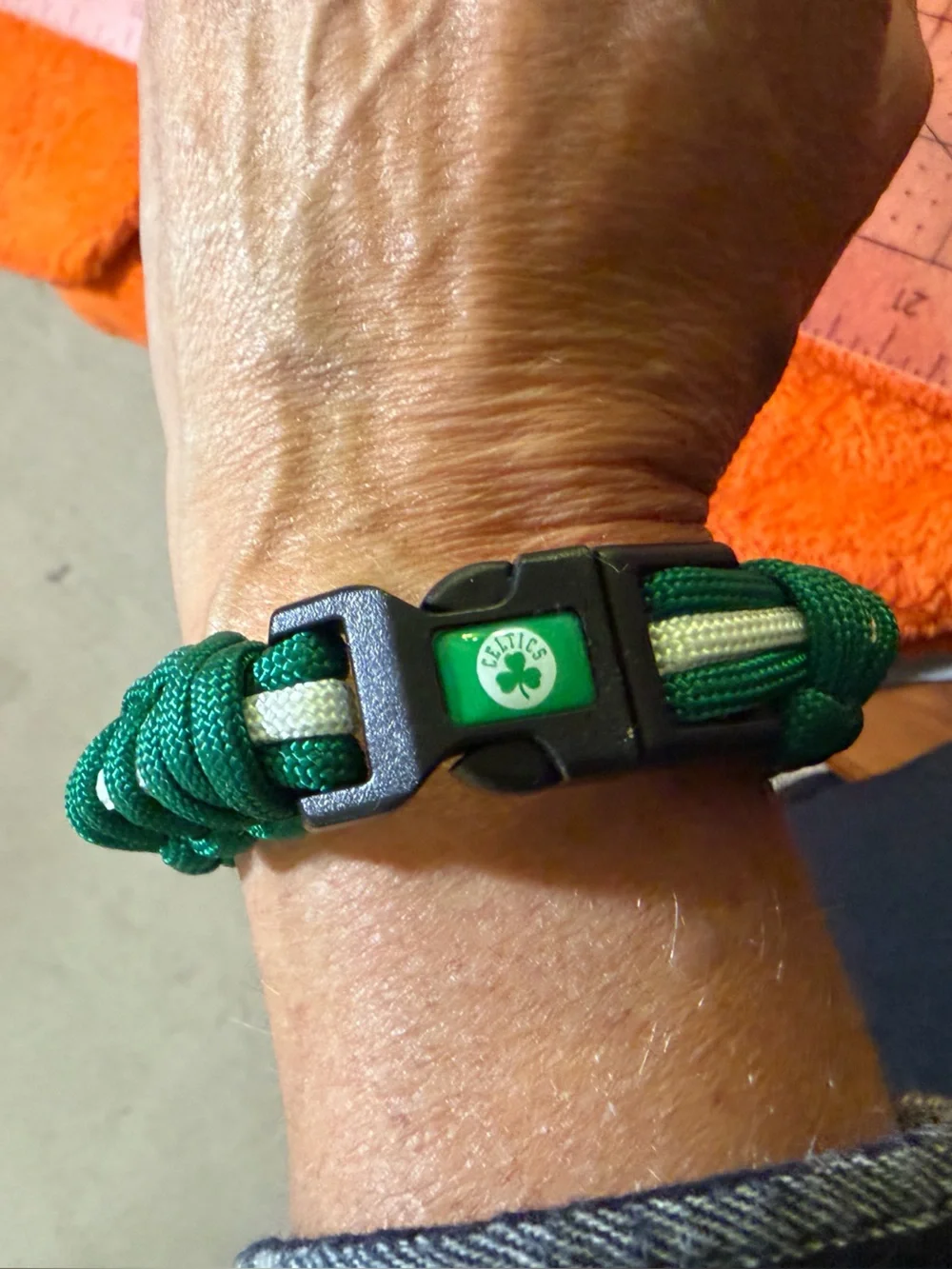 Boston Celtics Paracord Bracelet Green White NBA Shamrock 9” Fan Jewelry